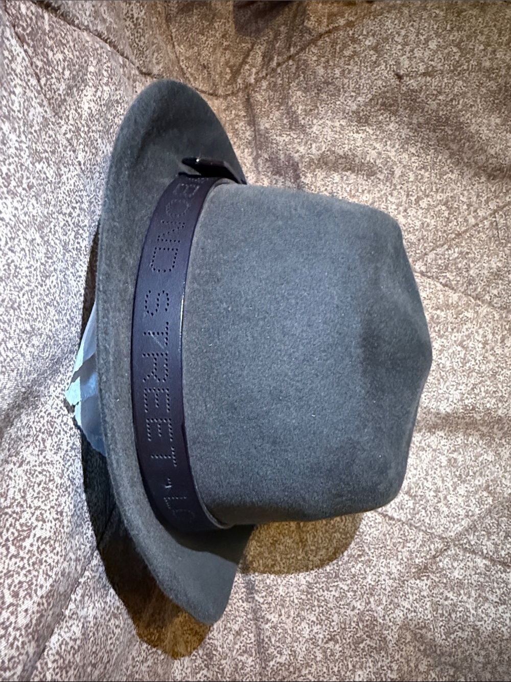 Asprey Charcoal Gray Felt Fedora with Branded Dark Leather Band